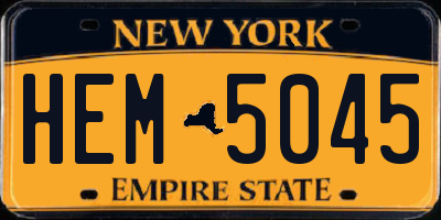 NY license plate HEM5045