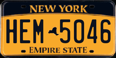 NY license plate HEM5046