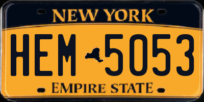 NY license plate HEM5053