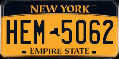 NY license plate HEM5062