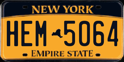 NY license plate HEM5064