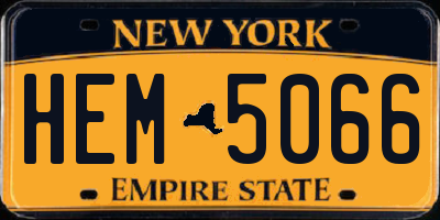 NY license plate HEM5066