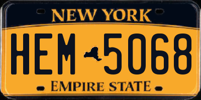 NY license plate HEM5068