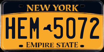NY license plate HEM5072
