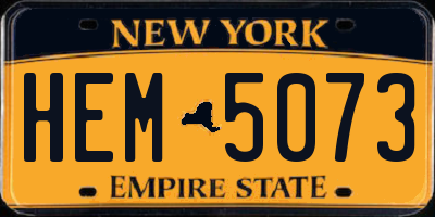 NY license plate HEM5073