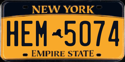 NY license plate HEM5074