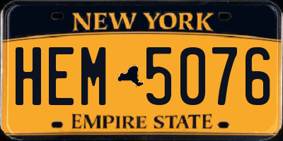 NY license plate HEM5076
