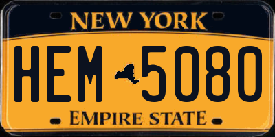 NY license plate HEM5080