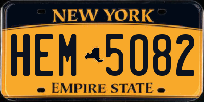 NY license plate HEM5082