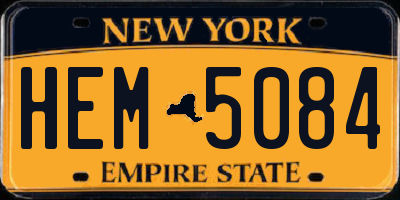 NY license plate HEM5084