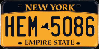 NY license plate HEM5086