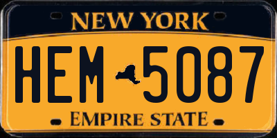 NY license plate HEM5087