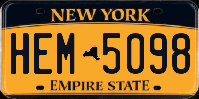 NY license plate HEM5098