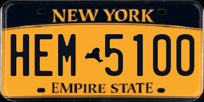 NY license plate HEM5100