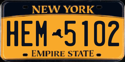 NY license plate HEM5102