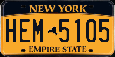 NY license plate HEM5105