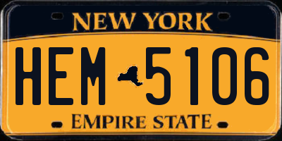 NY license plate HEM5106
