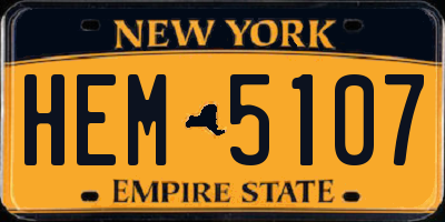 NY license plate HEM5107