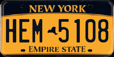 NY license plate HEM5108