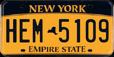 NY license plate HEM5109