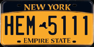 NY license plate HEM5111