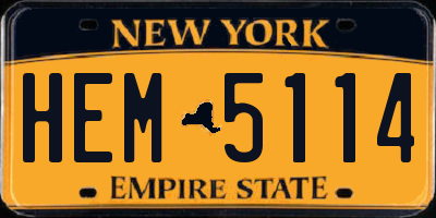NY license plate HEM5114