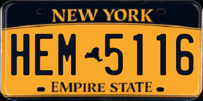 NY license plate HEM5116
