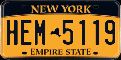 NY license plate HEM5119