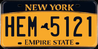 NY license plate HEM5121