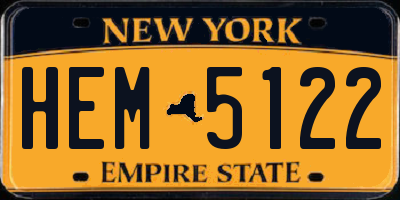 NY license plate HEM5122