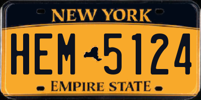 NY license plate HEM5124
