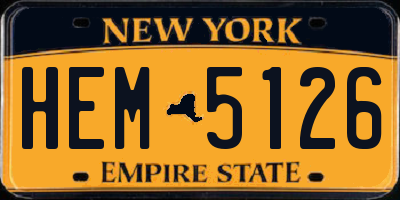 NY license plate HEM5126