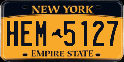 NY license plate HEM5127