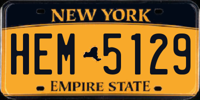 NY license plate HEM5129