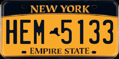 NY license plate HEM5133