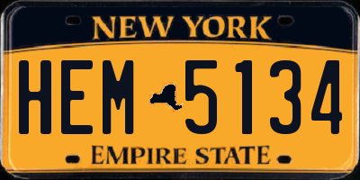 NY license plate HEM5134