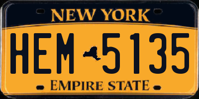NY license plate HEM5135