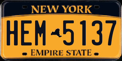 NY license plate HEM5137