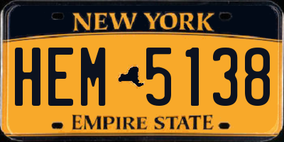 NY license plate HEM5138