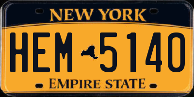 NY license plate HEM5140