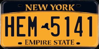 NY license plate HEM5141