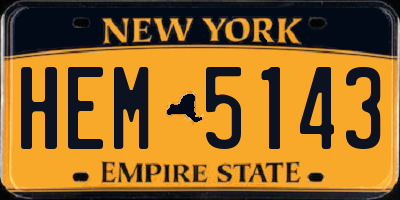 NY license plate HEM5143