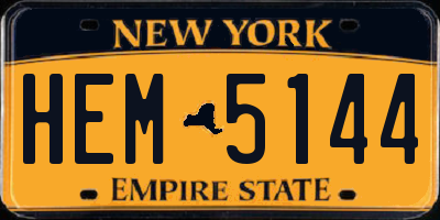NY license plate HEM5144