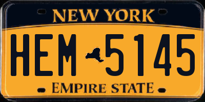 NY license plate HEM5145