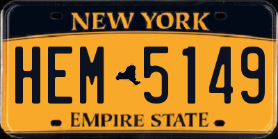 NY license plate HEM5149