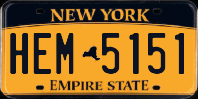 NY license plate HEM5151
