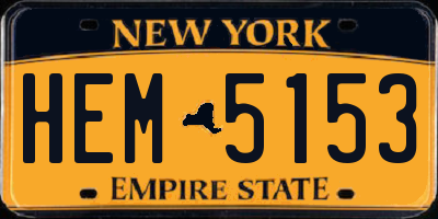 NY license plate HEM5153