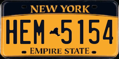NY license plate HEM5154