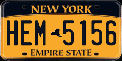 NY license plate HEM5156