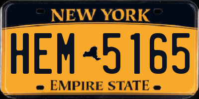 NY license plate HEM5165